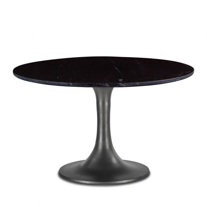 Palm Springs 48" Marble Round Dining Table Silver Base-Home Trends & Designs-HOMETD-FPA-RD48-TLSL-BA-Dining TablesBlack Marble-1-France and Son