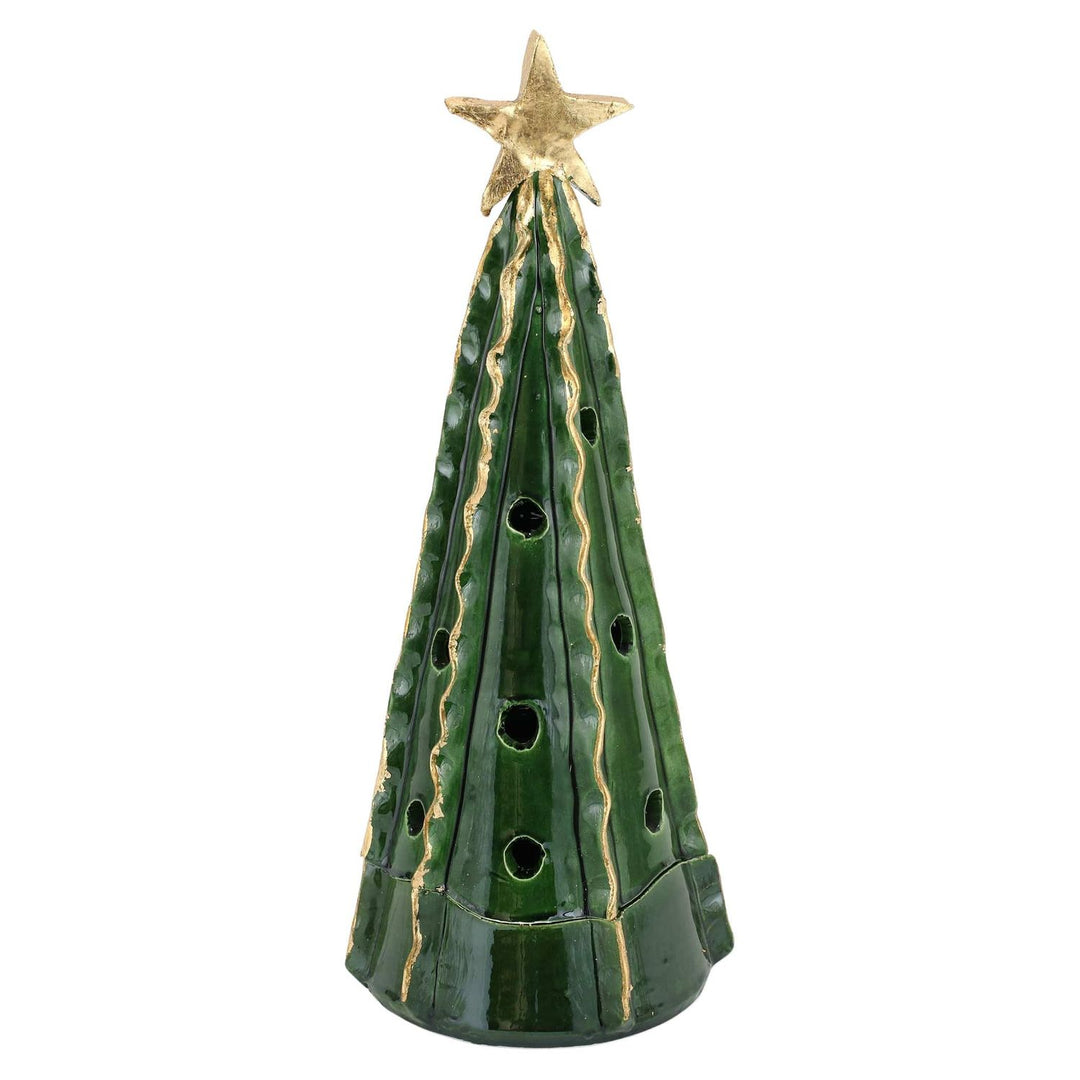 Foresta Tree with Ribbon & Gold Star - Green