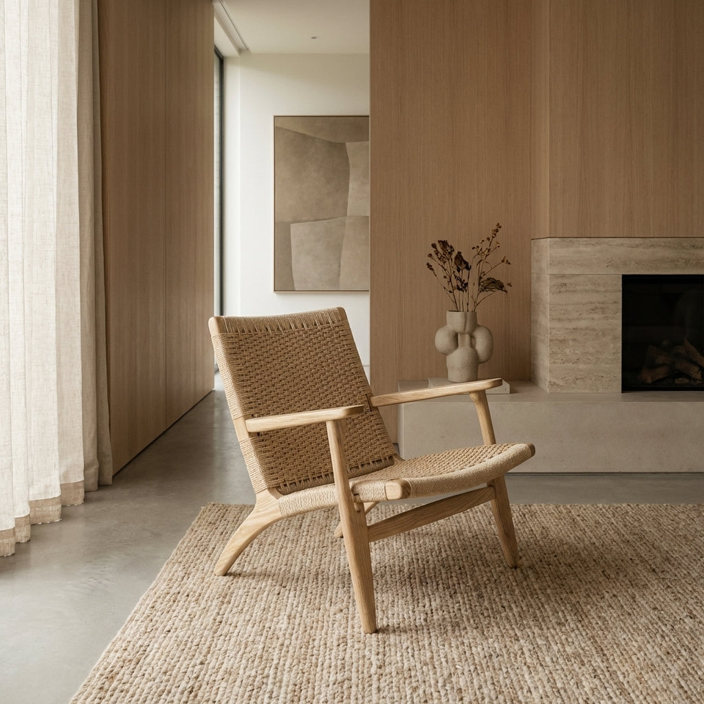 Wegner Ch25 Lounge Chair France & Son FRC086NTRL Lounge Chairs