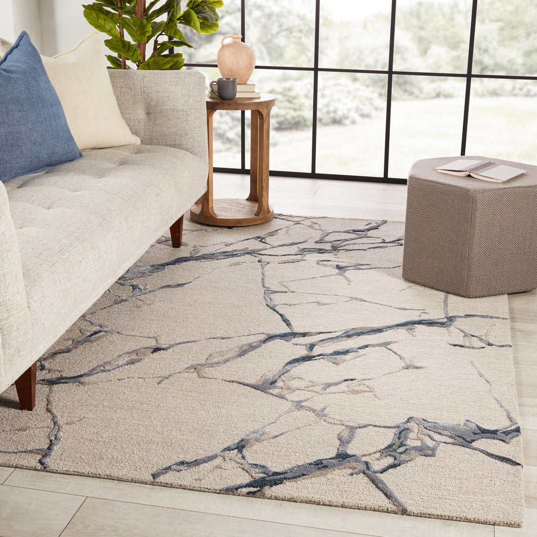 Jaipur Living Shattered Handmade Abstract Light Gray/ Blue Area Rug (10'X14')