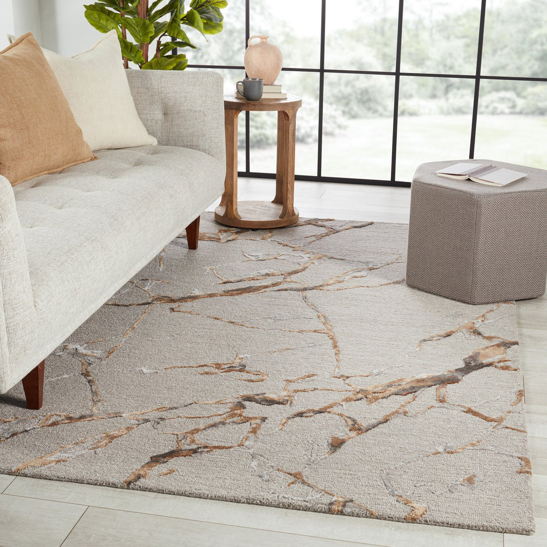 Jaipur Living Shattered Handmade Abstract Gray/ Gold Area Rug (10'X14')