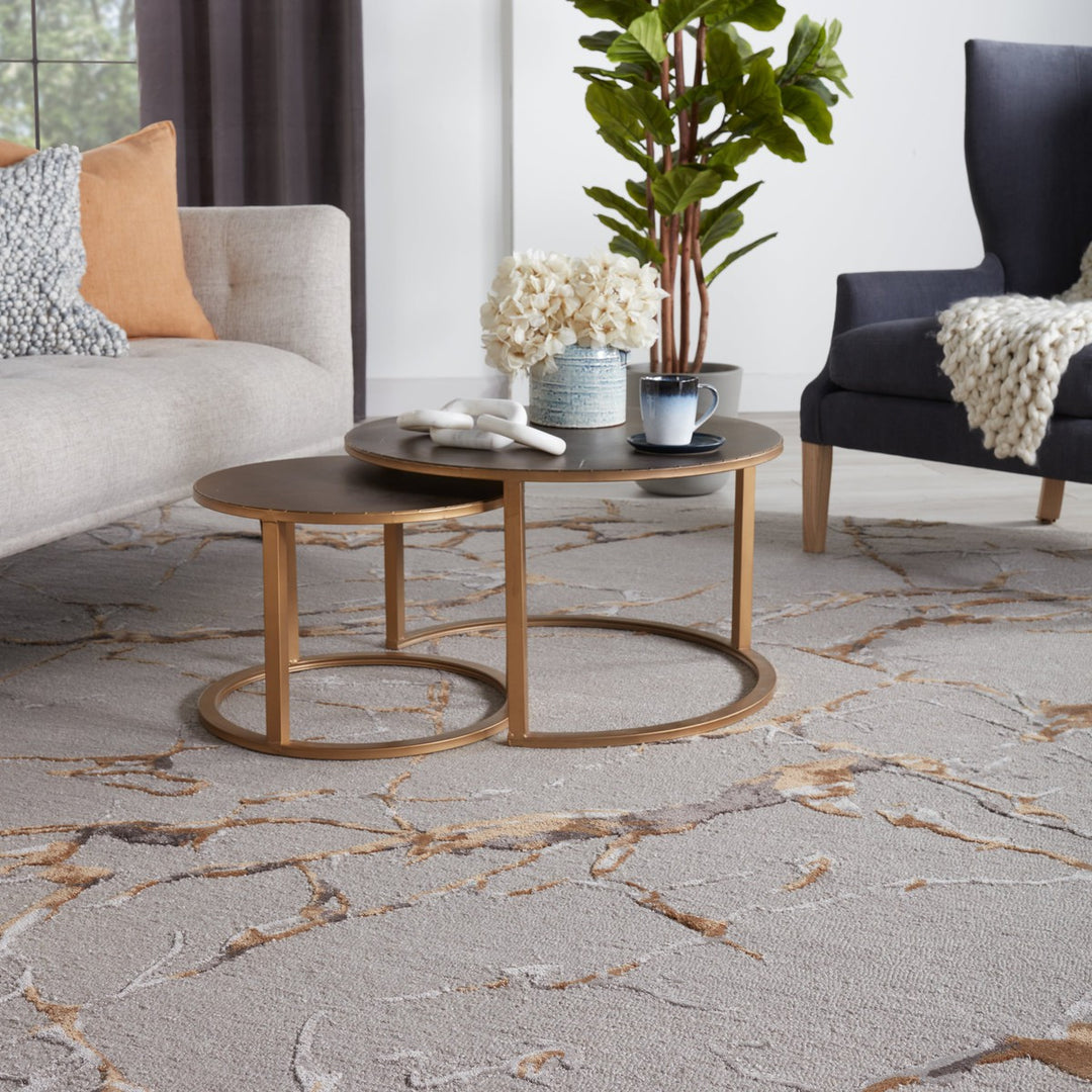 Jaipur Living Shattered Handmade Abstract Gray/ Gold Area Rug (9'X12')