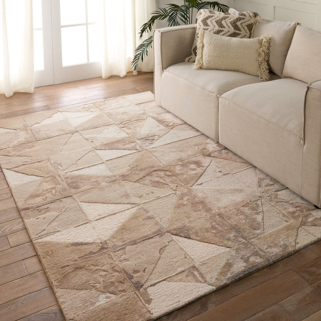 Jaipur Living Agate Handmade Geometric Taupe/ Cream Area Rug (5'X8')