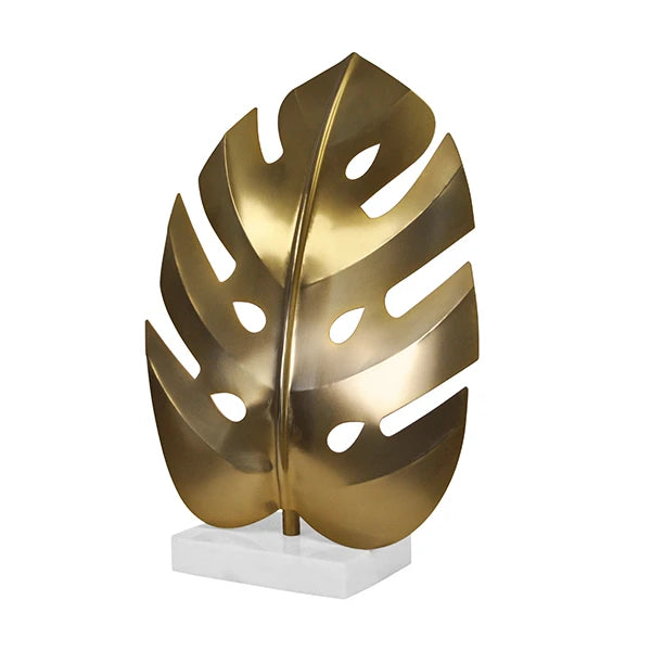 Frond Medium Antique Brass Leaf Sculpture