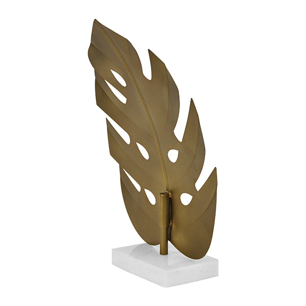 Frond Medium Antique Brass Leaf Sculpture
