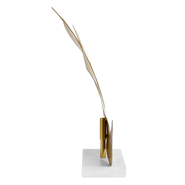 Frond Medium Antique Brass Leaf Sculpture