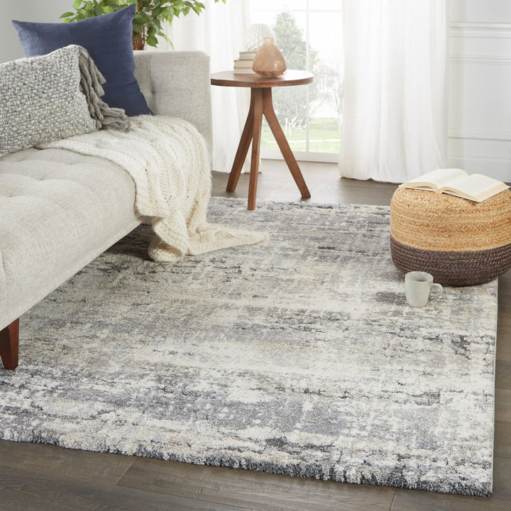 Vibe by Jaipur Living Benton Abstract Gray/ Ivory Runner Rug (3'X10')