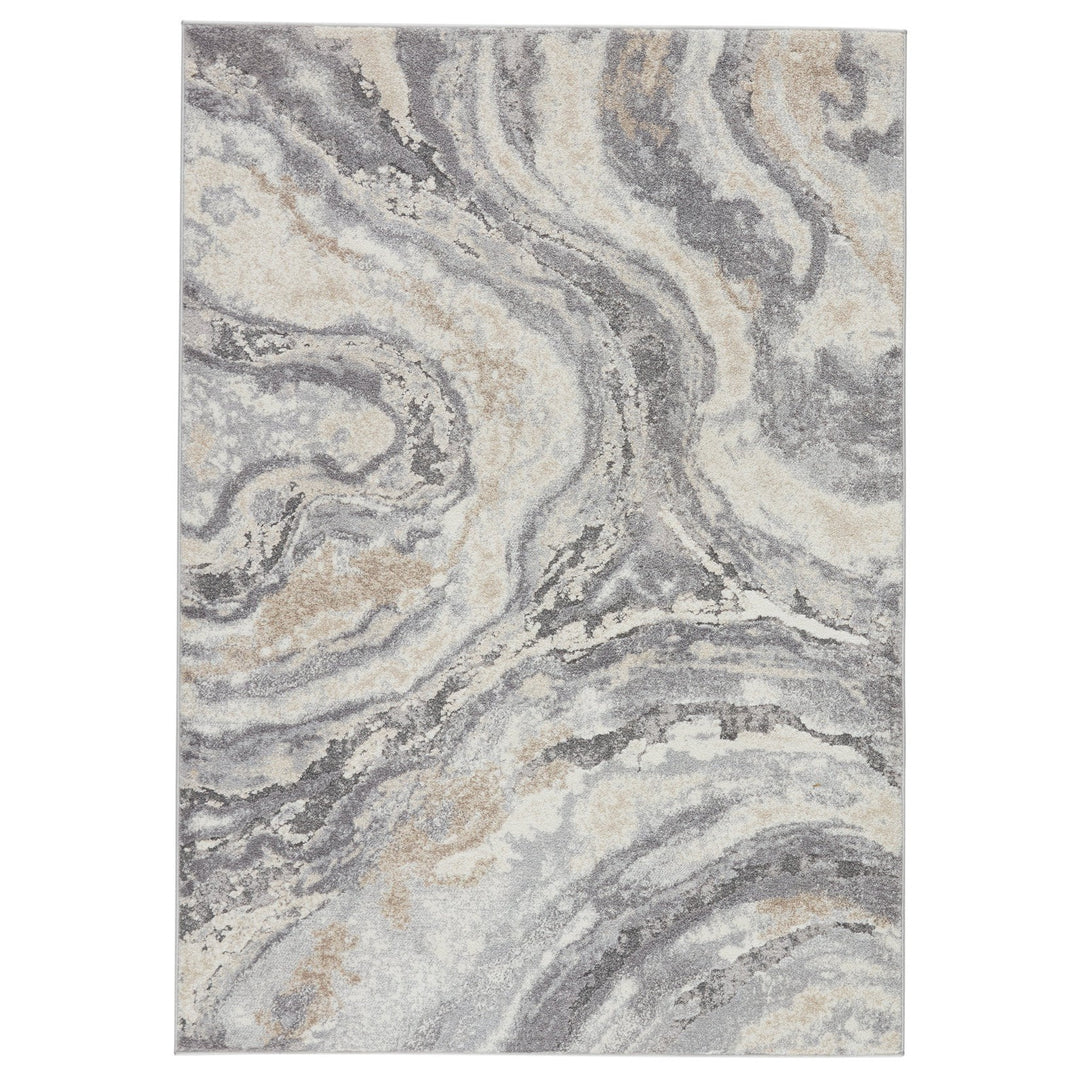 Vibe by Jaipur Living Gatlin Abstract Gray/ Cream Runner Rug (3'X10')