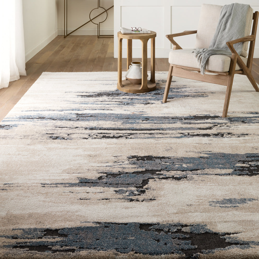 Vibe by Jaipur Living Yushan Abstract White/ Blue Area Rug (8'X10')