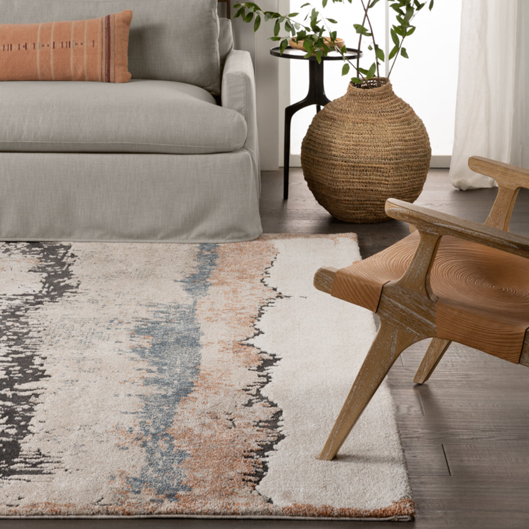 Vibe by Jaipur Living Sobia Abstract Tan/ Blue Runner Rug (3'X10')