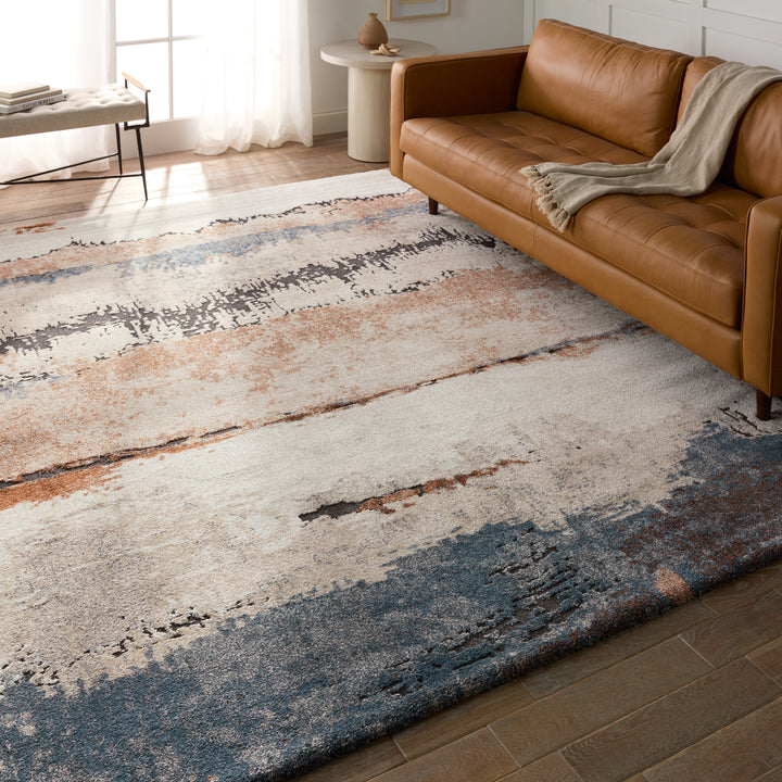 Vibe by Jaipur Living Sobia Abstract Tan/ Blue Area Rug (5'X7'6")