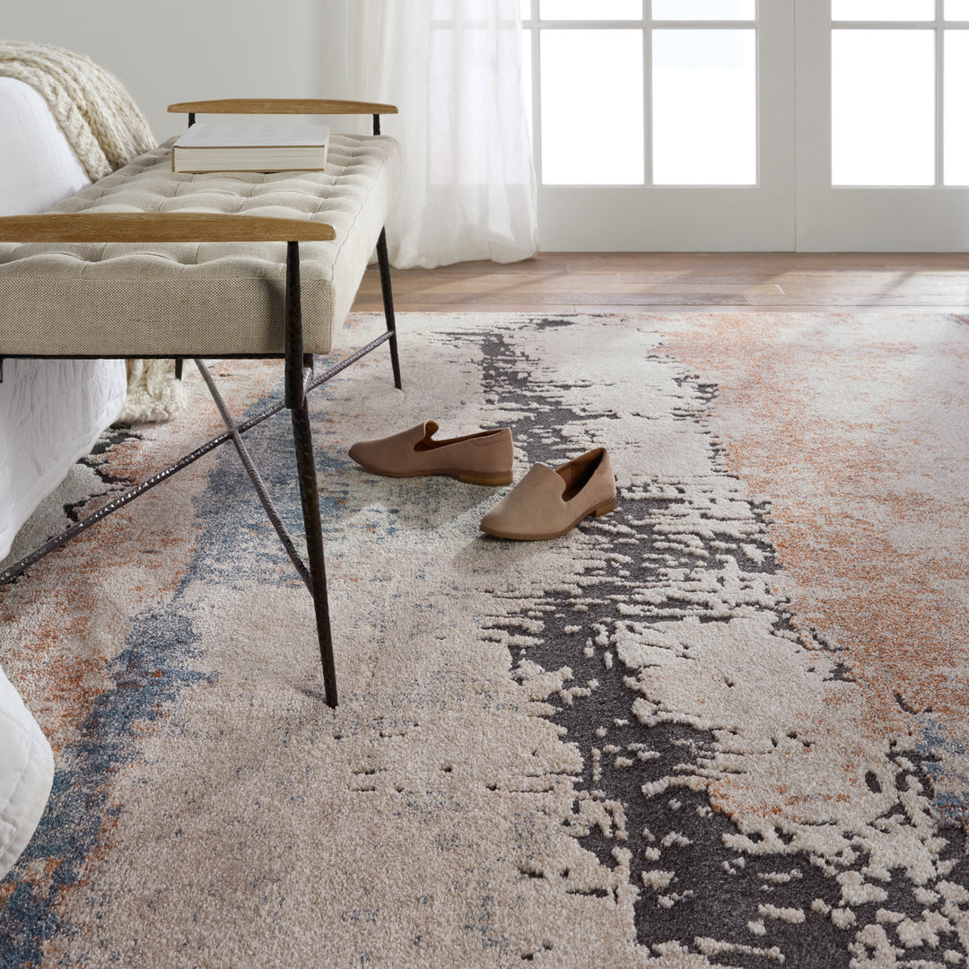 Vibe by Jaipur Living Sobia Abstract Tan/ Blue Area Rug (5'X7'6")