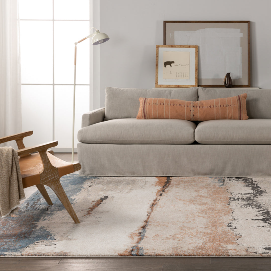 Vibe by Jaipur Living Sobia Abstract Tan/ Blue Area Rug (5'X7'6")