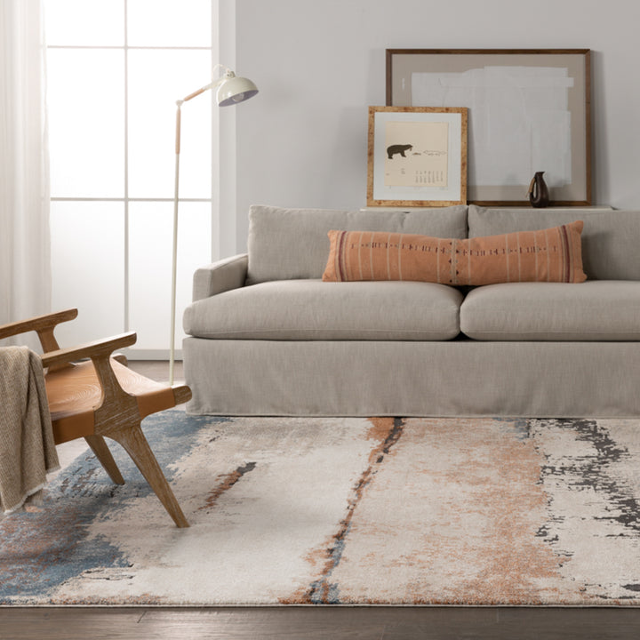 Vibe by Jaipur Living Sobia Abstract Tan/ Blue Runner Rug (3'X10')