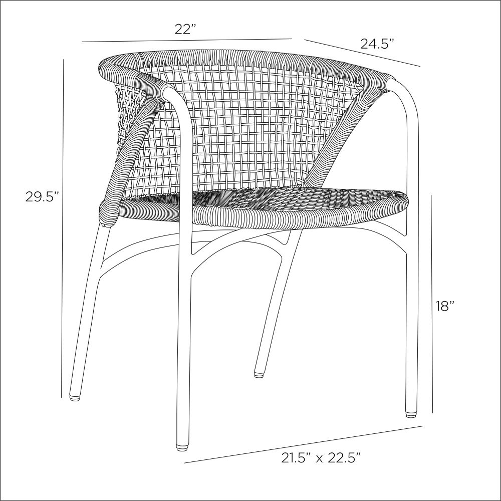 Giovanni Outdoor Dining Chair - Black