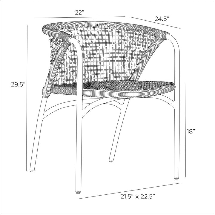 Giovanni Outdoor Dining Chair - Black