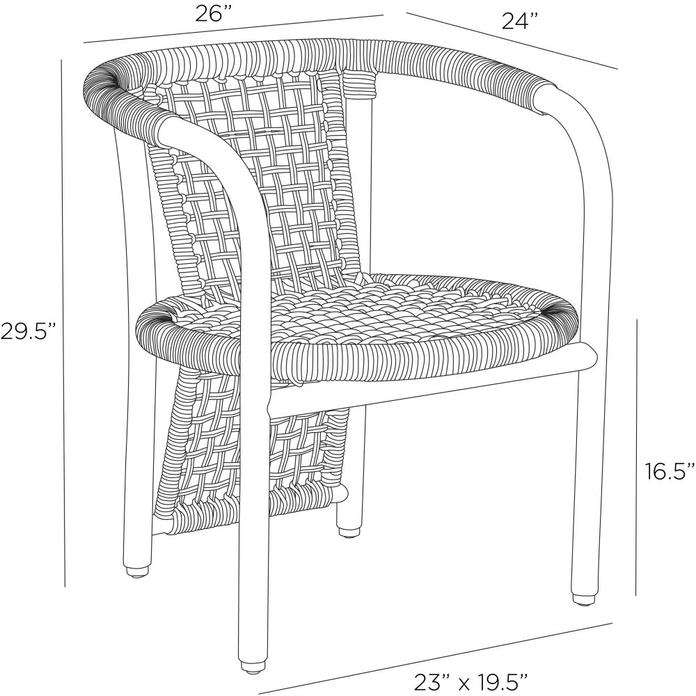 Harlan Outdoor Dining Chair - Brown