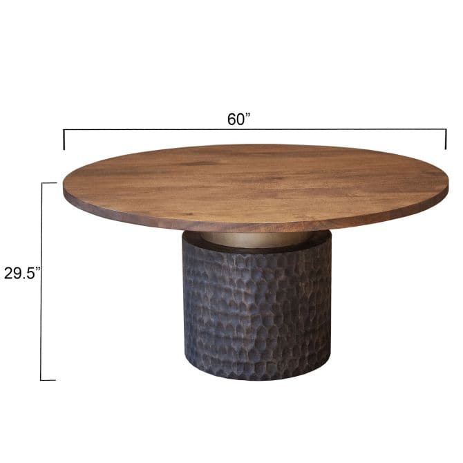Santa Cruz 60" Two-Toned Round Dining Table-Home Trends & Designs-HOMETD-FSC-RD60TT-Dining Tables-4-France and Son