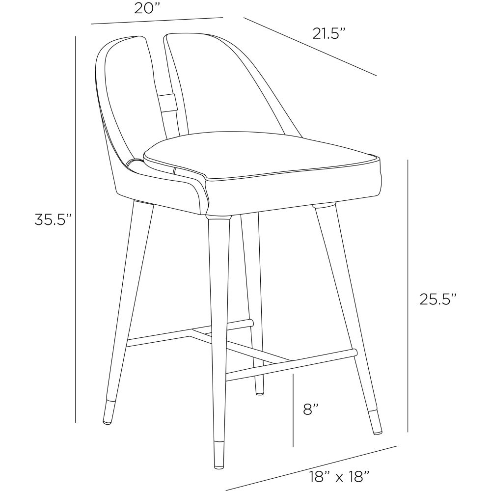 Declan Counter Stool - Black