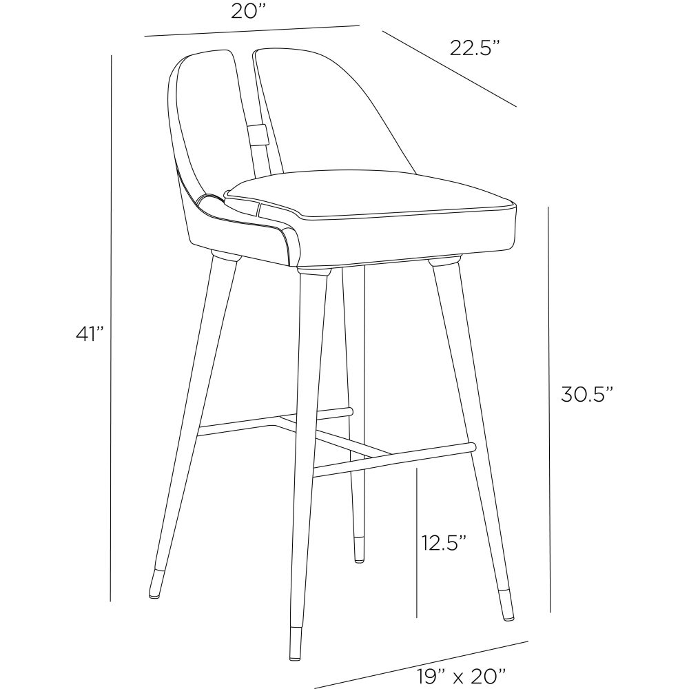 Declan Bar Stool - Black