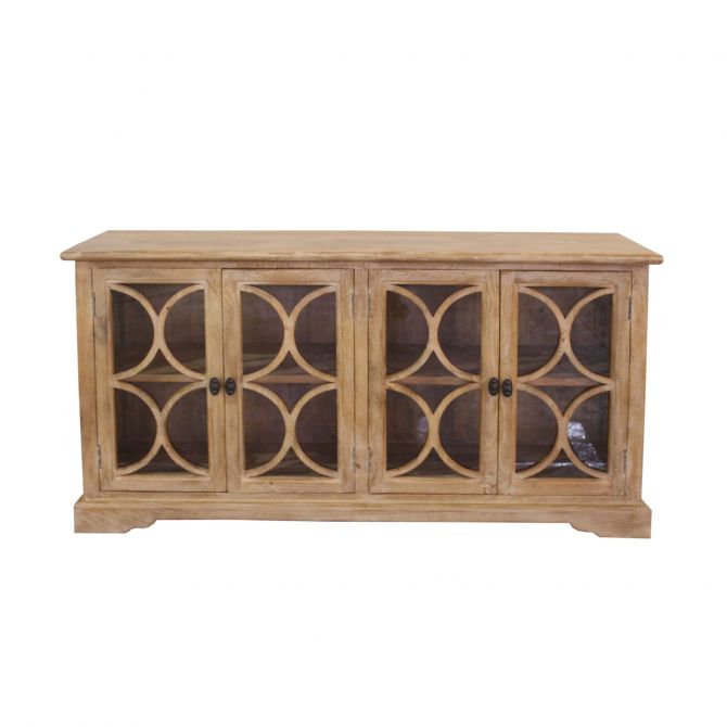 San Rafael 67" Glass Cabinet Antique Oak-Home Trends & Designs-HOMETD-FSR-GC67AO-Bookcases & CabinetsW67"-1-France and Son