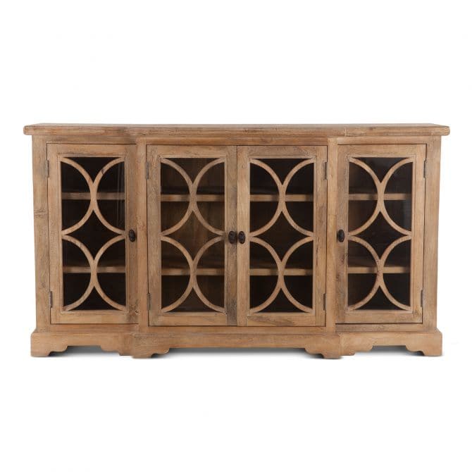 San Rafael 67" Glass Cabinet Antique Oak-Home Trends & Designs-HOMETD-FSR-GC75AO-Bookcases & CabinetsW75"-7-France and Son