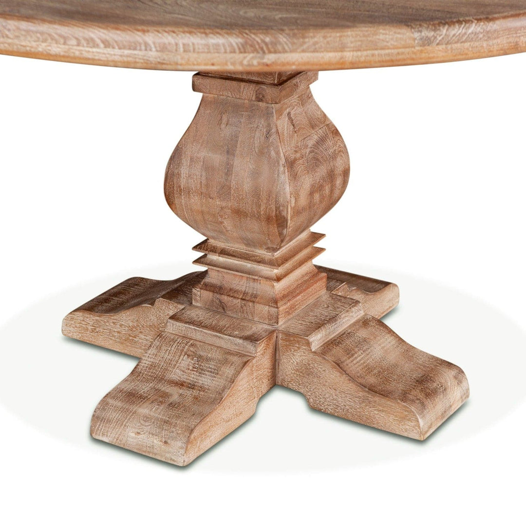 San Rafael Round Dining Table Antique Oak-Home Trends & Designs-HOMETD-FSR-RD48AO-Dining TablesW48"-3-France and Son