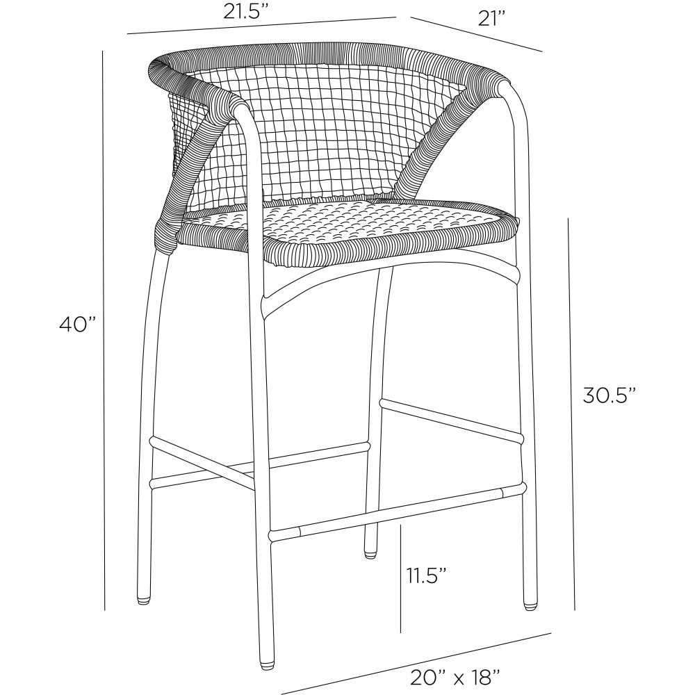 Giovanni Outdoor Bar Stool - Black