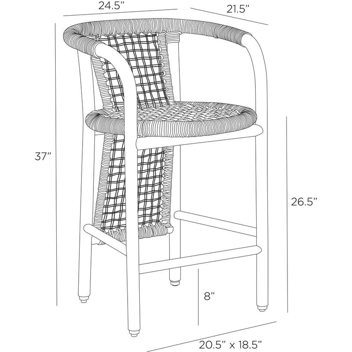 Harlan Outdoor Counter Stool - Brown