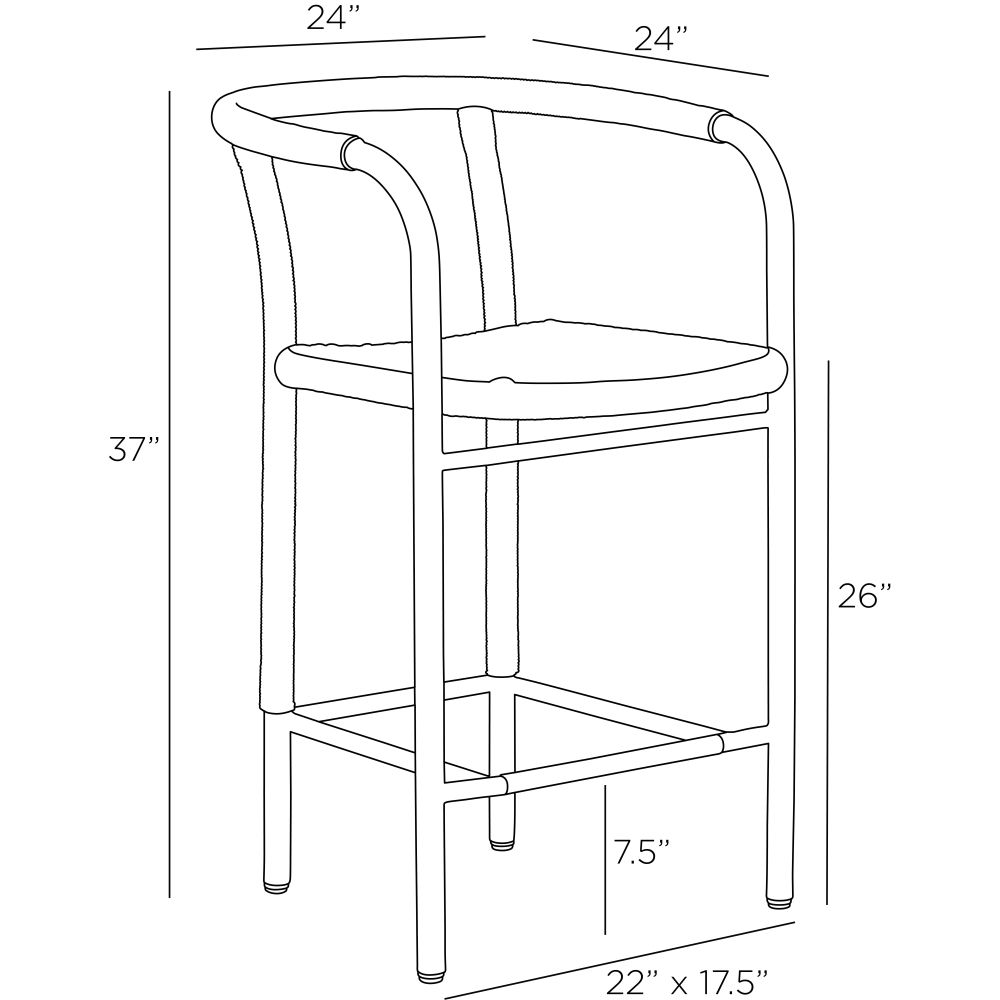 Balint Outdoor Counter Stool - Gray