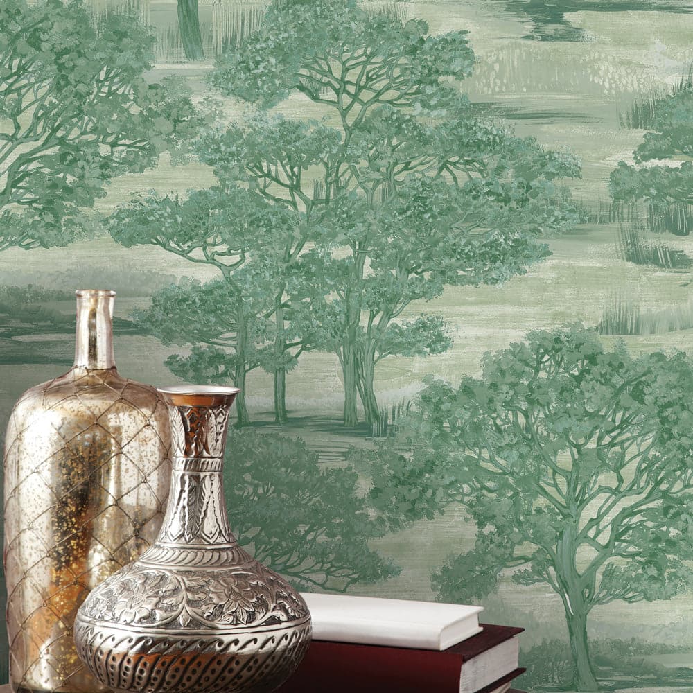 Forest Toile Peel And Stick Wallpaper-Tempaper & Co.-Tempaper-FT15113-Wall PaperIce Blue-15-France and Son
