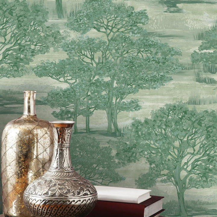 Forest Toile Peel And Stick Wallpaper-Tempaper & Co.-Tempaper-FT15113-Wall PaperIce Blue-15-France and Son