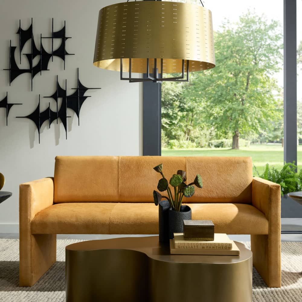 Settees Landon Cantilevered Settee - Hair on Hide