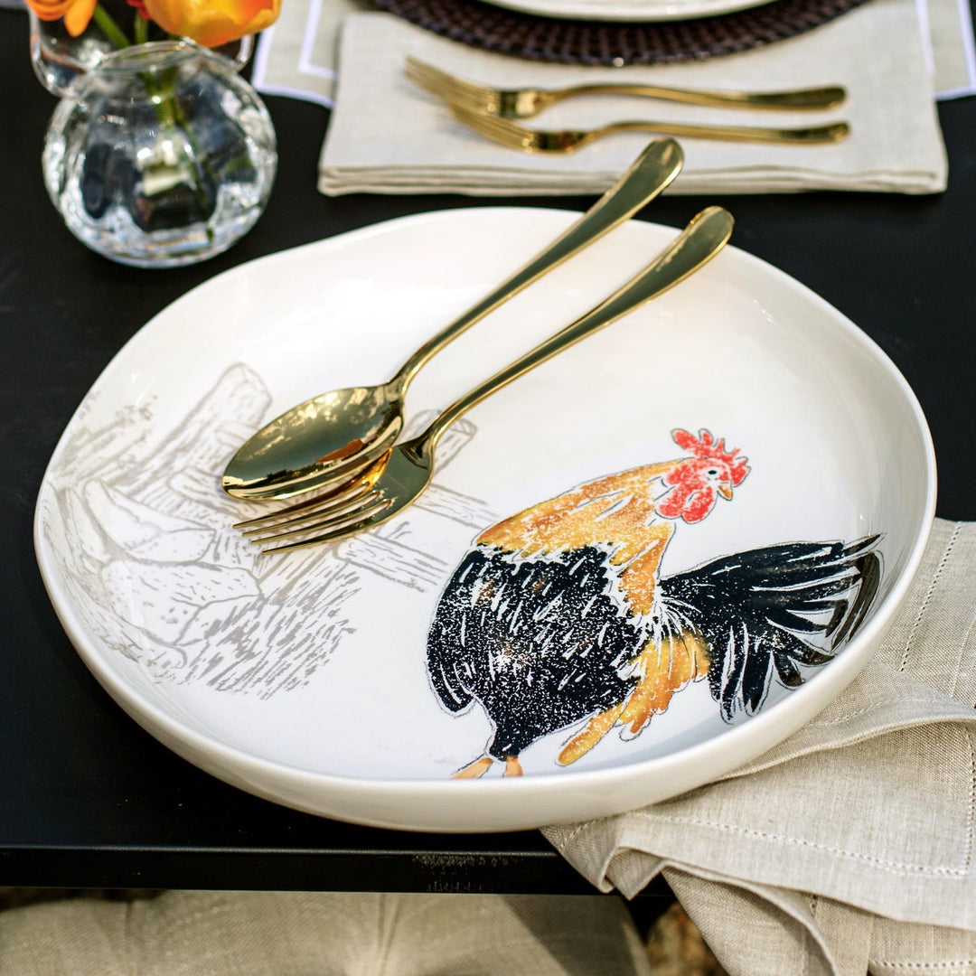 Fattoria Rooster Shallow Bowl