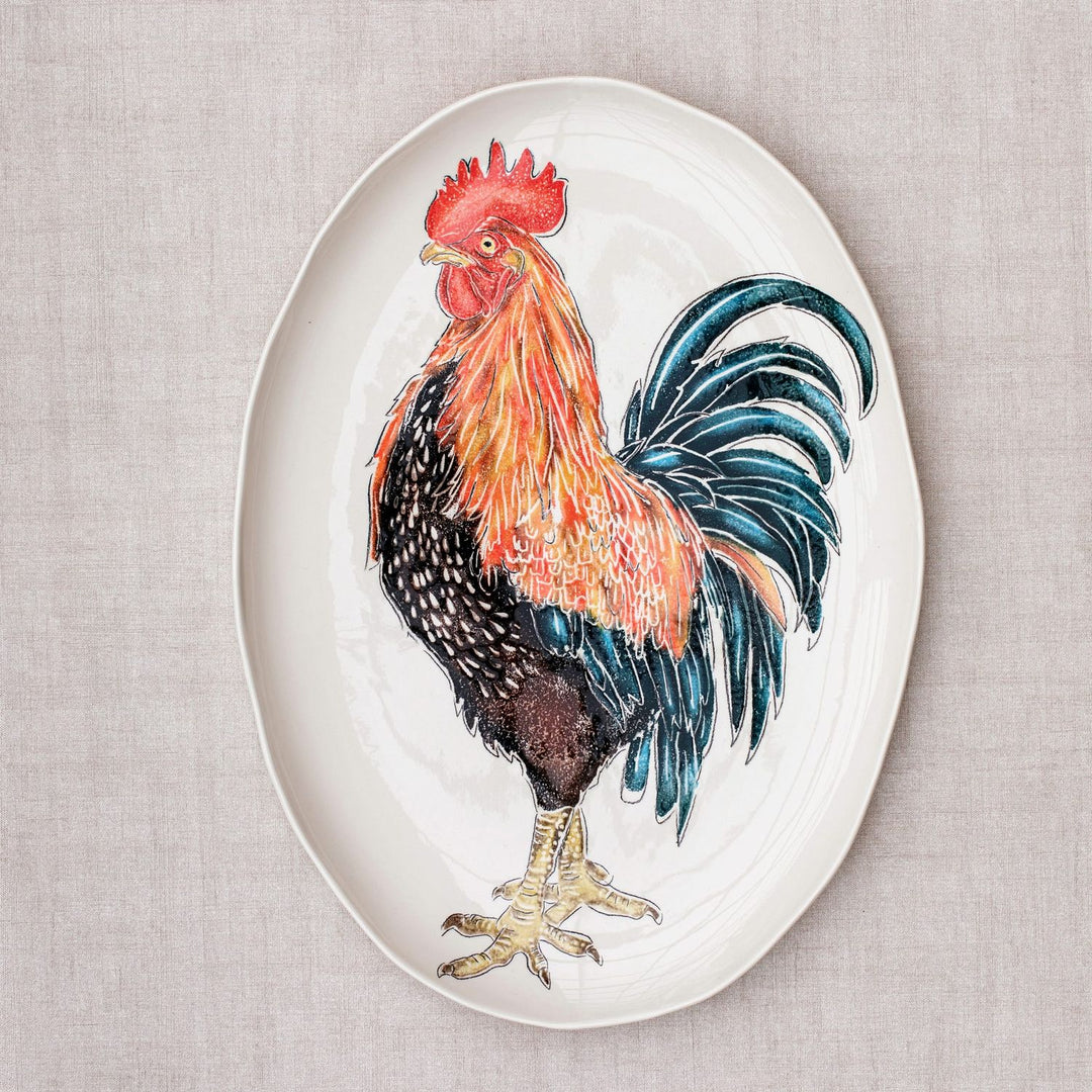 Fattoria Rooster Oval Platter