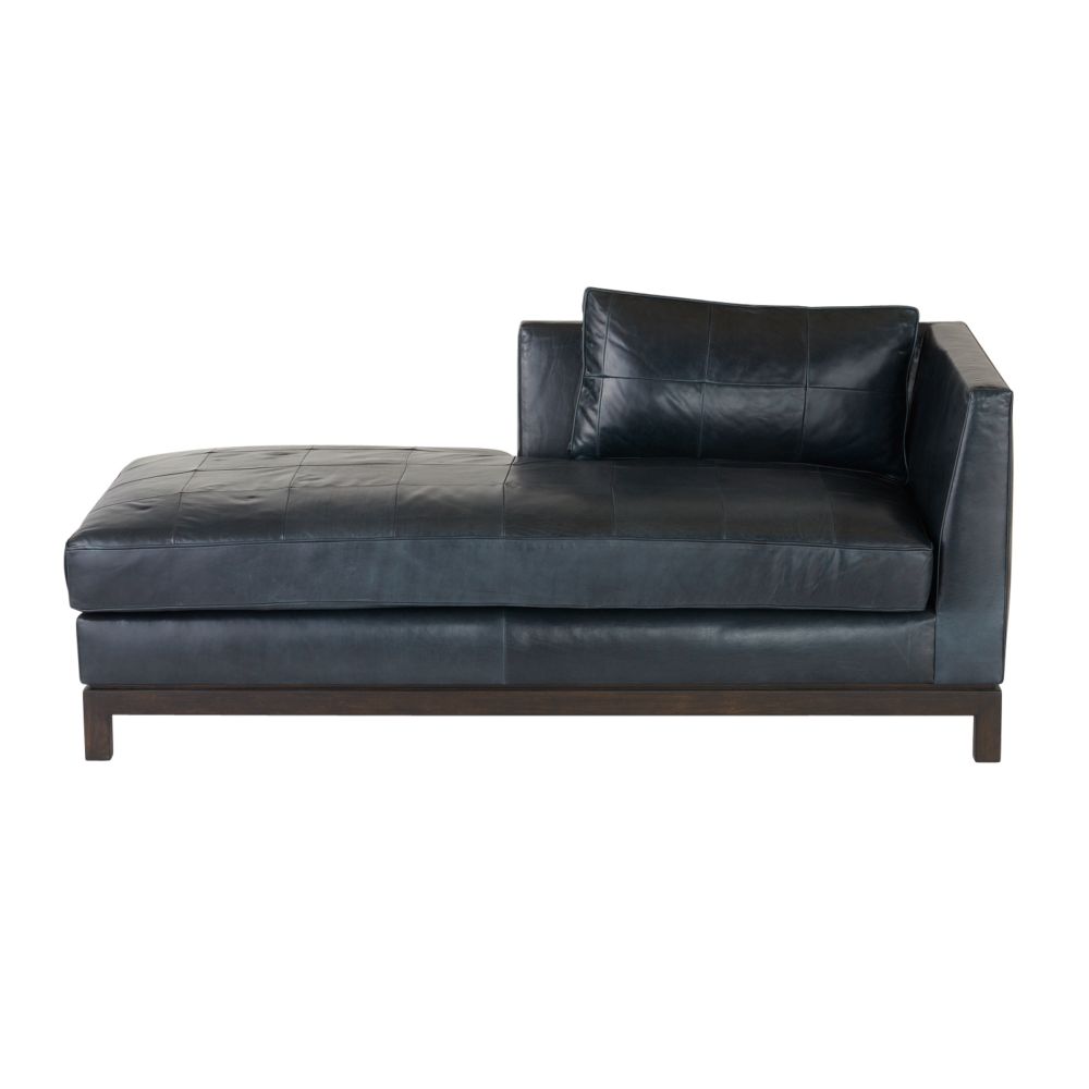 Chaise Lounges & Daybeds Beckett Chaise Ink Leather - Black