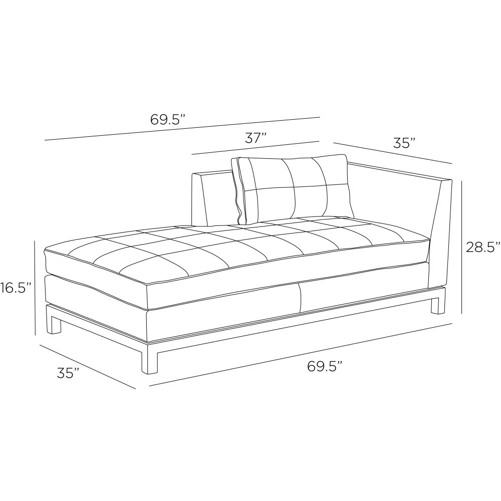 Beckett Chaise Ink Leather - Black