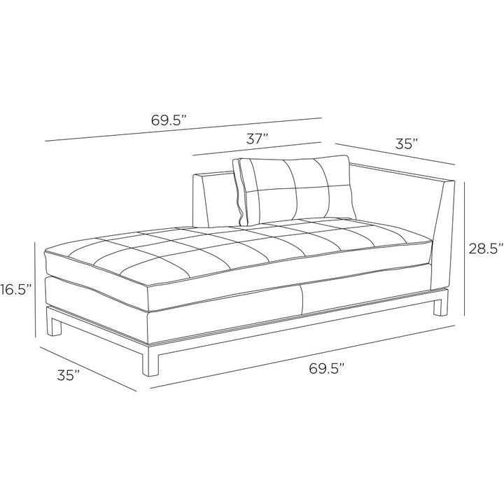 Beckett Chaise Ink Leather - Black