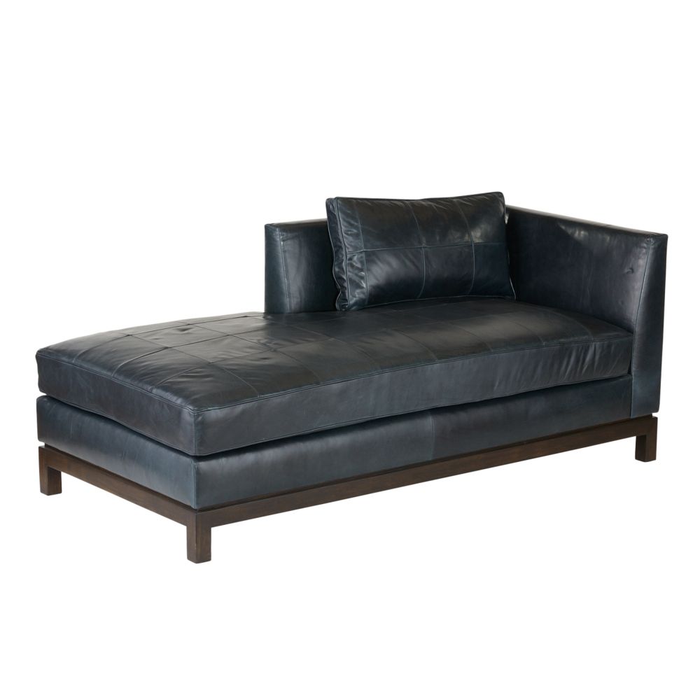 Chaise Lounges & Daybeds Beckett Chaise Ink Leather - Black