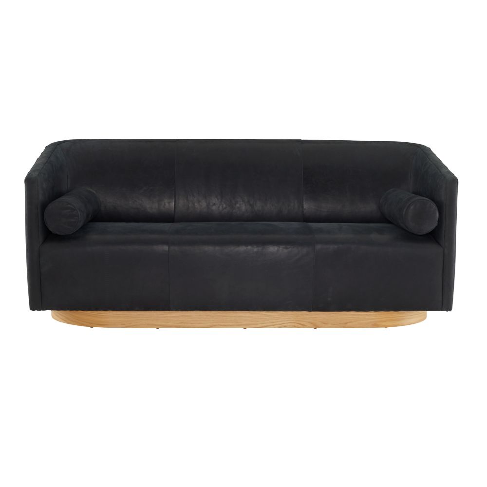 Sofas Ripley Sofa Noir Leather White Oyster - Black