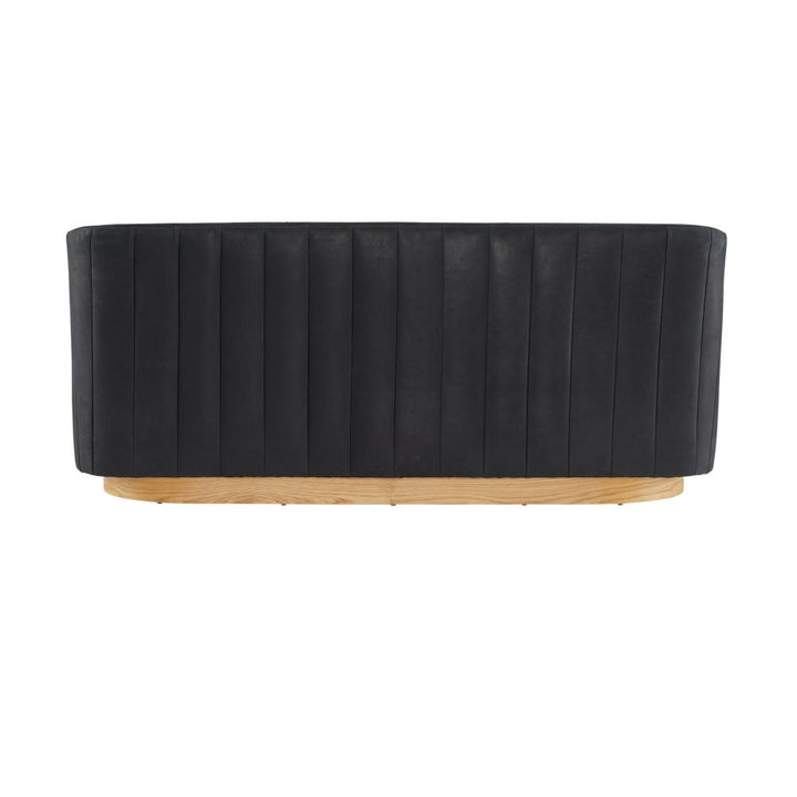Ripley Sofa Noir Leather White Oyster - Black