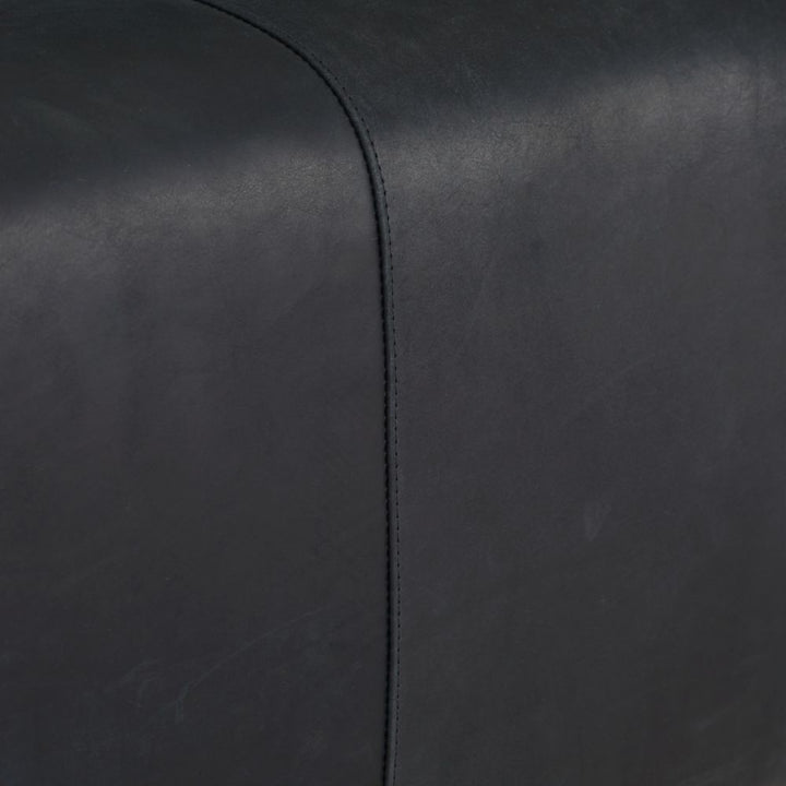 Ripley Sofa Noir Leather White Oyster - Black