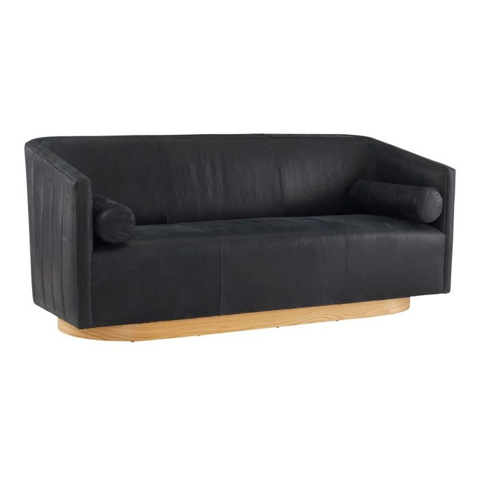 Sofas Ripley Sofa Noir Leather White Oyster - Black