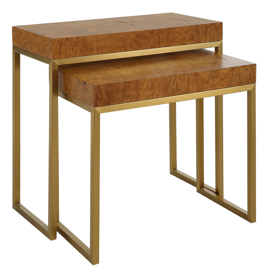 Burl-esque Wooden Nesting Tables S/2-Uttermost-UTTM-22986-Side Tables-1-France and Son