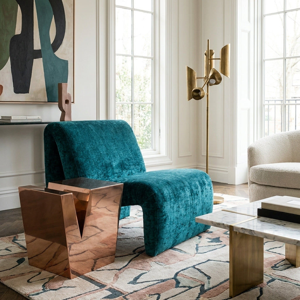 Monogram Alphabet Side Table - V