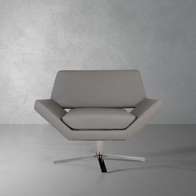 Eirian Leather Lounge Chair-France & Son-FV255LGREY-Lounge Chairs-1-France and Son