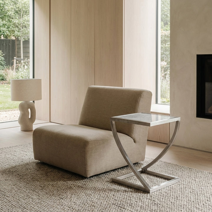 Twist Side Table with Carrara Marble Top