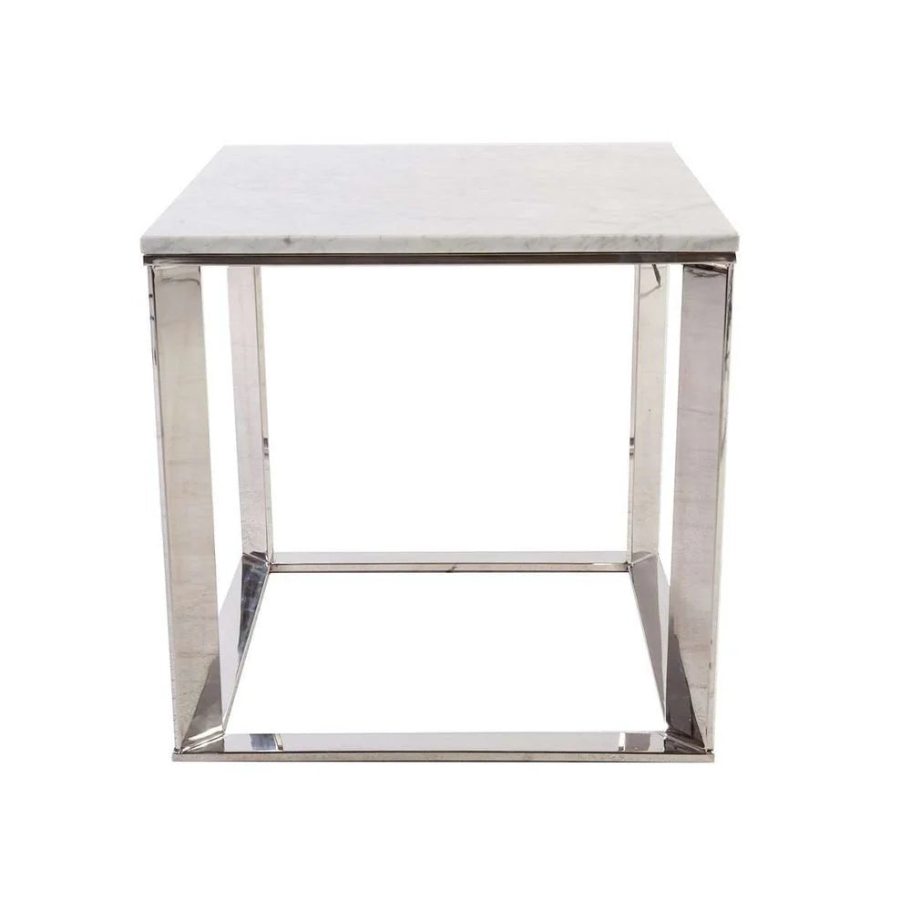 Parma Square End Table - Carrara Marble - Set of 2