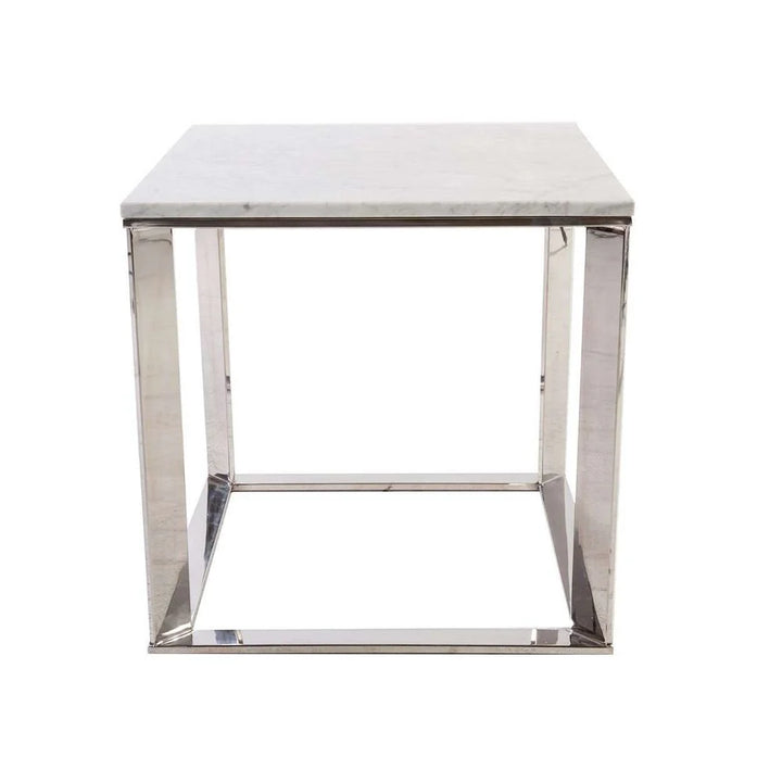 Parma Square End Table - Carrara Marble - Set of 2