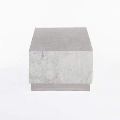 Carrera Marble Kubik Coffee Table - Large-France & Son-FV110WHT-Coffee Tables-3-France and Son